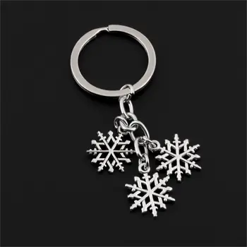 1бр една Прекрасна Коледна Снежинка Ключодържател Снежинка Ключодържател Пръстен Чантата си Висулка За Класически Влюбени Подарък Бижута E2383