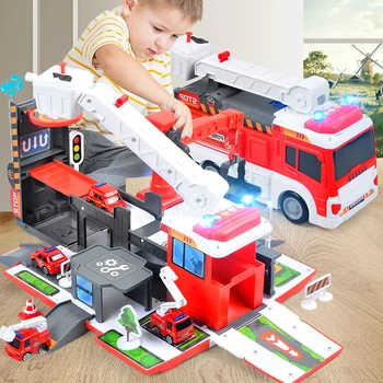 2021 Деформация на Музикално Моделиране САМ Пожарната Песен Детска Развитие на Играчка Голям е Размерът на Пътнически Камион Детска Пожарна Кола Играчка
