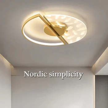 2021 тавана лампа с пера, лампа за спални, прост, модерен, лампа, луксозна скандинавски лампа за дневна, полилей за главната спалня