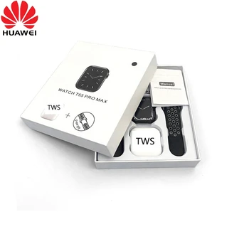 2023 Нов Huawei T55 Pro Max Смарт Часовници Tws Слушалка 2-В-1 За Мъже И Жени, Фитнес, Спортни Умен Часовник Наблюдение На Сърдечната Честота Следи Кръвното Налягане