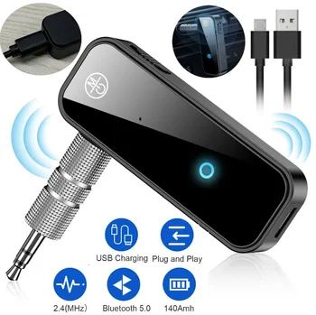 3,5 мм Жак AUX Bluetooth 5,0 Предавател Приемник Hi Fi Безжичен Музикален Аудио Адаптер Хендсфри За Автомобилни Аудио ТЕЛЕВИЗИЯ PC Слушалки