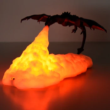 3D Декор на Стая Принт LED Огнен Дракон Леден Дракон Лампи Домашен Настолен Акумулаторна Лампа е най-Добрият Подарък За Деца, Семеен, Домашен Декор