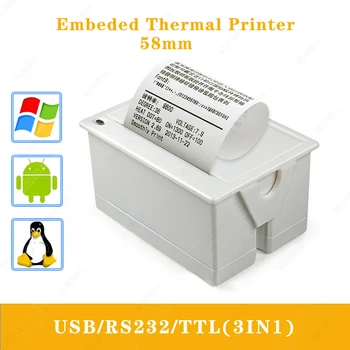58 мм Мини Термален Вграден POS Принтер Проверка ATM Билет Паралелен Панел на Принтера USB TTL RS232 Kiosk Принтер за Баркод Arduino