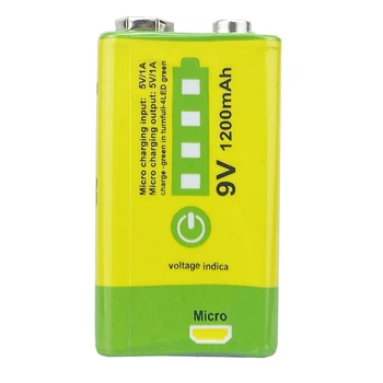 9 Акумулаторна Батерия 1200 ма батерия 6F22 Micro USB 9 В Литиево-йонни Батерии за Мултицет Микрофон Играчка Дистанционно Управление KTV