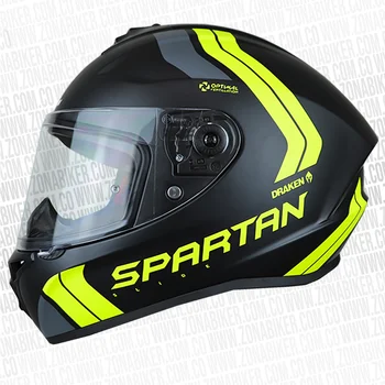 Axxis Spartan Draken Плътен Матиран Жълта Каска на Мотоциклет Шлем с една Козирка Draken Slide Amarillo