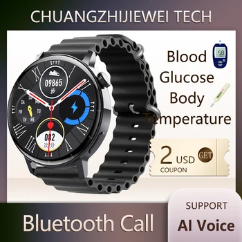 CZJW 2022 Новите Смарт Часовници за измерване на нивото на глюкоза в кръвта, Android Часовници, Мъжки, Женски, За Измерване на здравето, Умни Часовници, Bluetooth, Разговори, Температурата на тялото, IOS