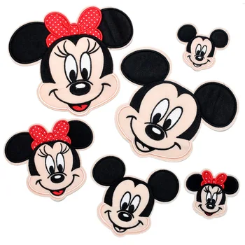 Disney Мики и Мини маус и бродерия ивици Етикети Отпечатани Орнаменти Теплопередача печат Апликация на Дрехи Отличителни значки