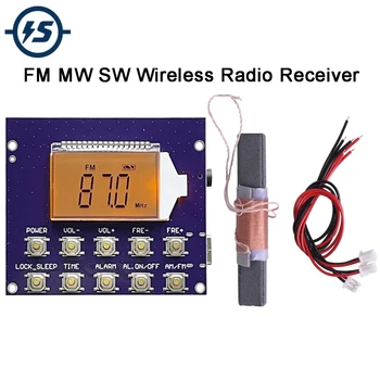 FM MW SW Безжичен Модул за радио 87-108 Mhz Влак Автоматично Съхранение 4,75-21,85 Mhz Цифров Часовник Led дисплей DC 3,7 В