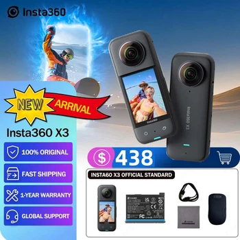 Insta360 X3 - Водоустойчива екшън камера 360 с датчици 1/2 
