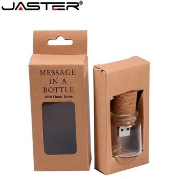 JASTER Нова личност Плаващите бутилка + хартиена кутия с Карта 4 GB бутилка за желания USB флаш памет 16 GB 32 GB 64 GB 1 Бр. безплатен потребителски лого