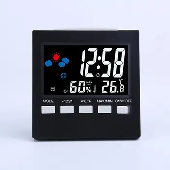 LCD Дигитален Термометър метеорологичната станция Часовник и Будилник Календар Стаен Домашен Влагомер Термометър за Измерване на Температурата и Влажността