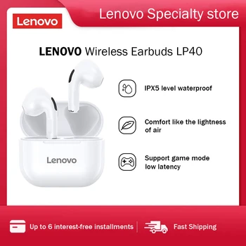 Lenovo LP40 Безжични Слушалки TWS Bluetooth Слушалки Air Pro С Докосване Спортни Слушалки За Apple Android iPhone Слушалки