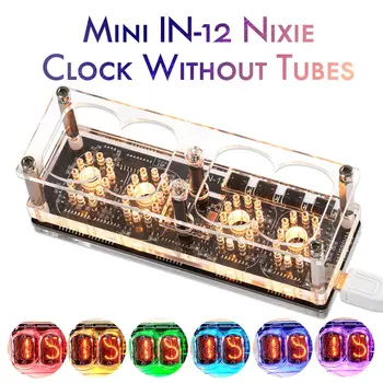 Nobsound Mini 5V Цифров часовник IN-12A/IN-12B Nixie без тръби Led Реколта настолни Часовници