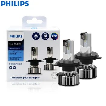 Philips Led H4 9003 Ultinon Essential led Gen2 12/24 В 21-Вата led G2 6500 К Лампа Модни бяла Автоматично Фаровете 11342UE2X2 (опаковка от 2)