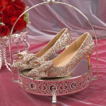 Rimocy/ Блестящи, блестящи обувки-лодка с пайети, дамски обувки на висок ток, без с с с лък, женски лъскави обувки на тънък ток за сватбени партита 2023