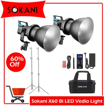 Sokani x60 LED Video Light Външно Осветление 5600k Дистанционно Управление за фото студио Видео