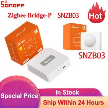 SONOFF Zigbee Bridge-P Hub Zigbee Портал Smart Zigbee 3.0 SNZB03 Сензор за движение Умен Дом Сигурност Дистанционно Управление Чрез приложение eWeLink