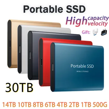 SSD Външен Флаш памет Type-C USB3.1 30 TB 16 TB 8 TB SSD Диск на Преносим 4 TB Мини Тънък Високоскоростен Пренос на Данни на Външно usb Флаш устройство