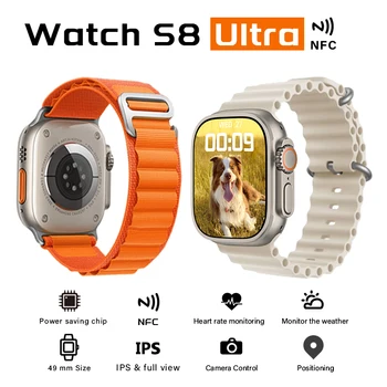 THL за Apple Watch S8 Ултра Мъжки Смарт Часовника 49 мм Bluetooth Предизвикателство Открит IPS IP68 Водоустойчив NFC е Безжична Зареждане на наблюдение на Сърдечната Честота