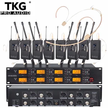 TKG 650-690 Mhz UR-8000-H UHF 8 канала, безжичен главоболие, микрофон, безжичен микрофон слушалки