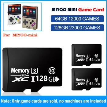 TSINGO MIYOO МИНИ V2 Игрална карта 64 GB 12000 Игри/128 GB 23000 Игри за Linux Система Игри Плейър Подарък За PS1/SFC/SMS