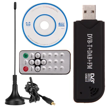 Tv Stick USB2.0 Цифров DVB-T SDR + DAB + FM TV тунер Приемник Stick RTL2832U + FC0012 с Дистанционно Управление Тунер, Рекордер за Качество