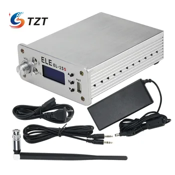 TZT EL-15S FM Предавател за Синхронизация на Безжично излъчване 0,1-15 Вата или 7 Вата или 1,5 Вата с антена за U-диск с MP3
