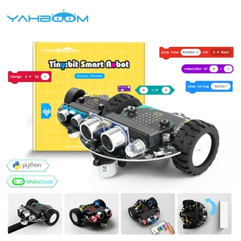 Yahboom Microbit Програмируем Робот Кола Microbit V2 Стартов пакет за Обучение на Деца Кодиране с Заряжаемой Батерия CE, RoHS