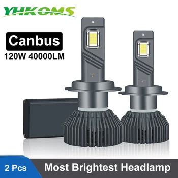 YHKOMS 120 W 40000LM Canbus H4 H7 LED Светлини на Автомобила H1 H8 H9 H11 9005 HB3 9006 HB4 880 881 Led Лампи Авто Фарове за мъгла Фарове на Автомобил