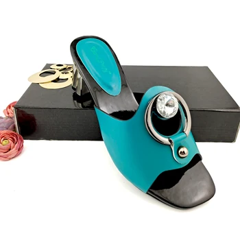 Банкетная обувки Удобни Сандали на Токчета във формата на Цвете Ежедневни Дамски Обувки Обувки с Отворени Пръсти Тюркоаз