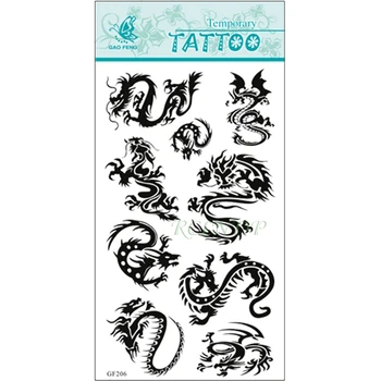 Водоустойчив Временна Татуировка Етикети дракони Китай тотем татуировка етикети флаш татуировка фалшиви татуировки за мъже жени