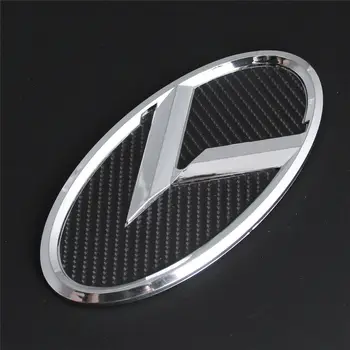 Въглеродни Влакна Сребро 165 mm K Лого на Предната Решетка, на Багажника и Задната Емблема на Стикер За coreano Sportage Sorento Седона