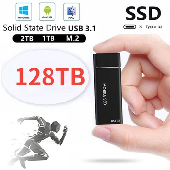 Външен SSD диск 2 TB 8 TB 16 TB 32 TB 64 TB TB 128 Преносим Твърд диск на Твърдия Диск USB3.1 Type C За твърдия диск на преносим компютър