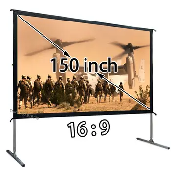 Гореща Продажба на 16:9 Быстросъемный Проектор, Прожекционен Екран С Изглед Отпред 130,7x73,5 инча Бърза Настройка За Външно Кино На Закрито