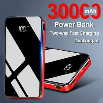 Двустранен Бързо Зареждане на Power Bank 30000 ма Преносим Джобен HD Цифров Дисплей външна Батерия За iphone Huawei, Xiaomi
