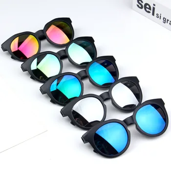 Детски Слънчеви Очила с Цветни Отразява Огледално Горещи Продажба Момчета Момичета Деца, Класически Ретро Прекрасни Слънчеви Очила с Кръгли Очила с UV400