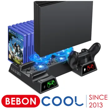 За PS4/PS4 Slim/PS4 Pro Вертикална Охлаждаща Поставка С Вентилатор Двойно Контролер Зарядно Устройство зарядно устройство За SONY Playstation 4 Охладител