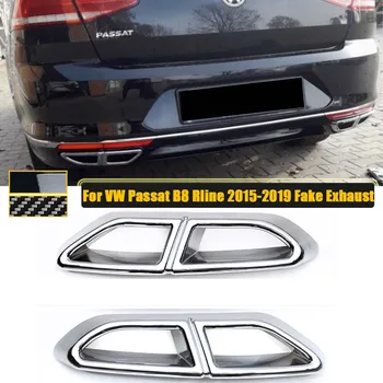 За VW Passat B8 Rline 2015-2019 Фалшиви ауспуси Четири Дупки Външна Тръба Изпускателна Рамка Задна Броня Капак Декор на Аксесоари за Автомобили