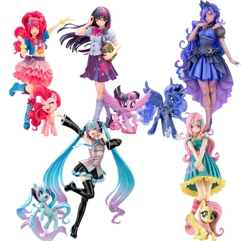 Игра My little Pony Bishoujo Статуя на Пинки Пай Флаттершай Японското Аниме Момиче PVC Фигурка Колекция от Играчки Модельная Кукла Figma