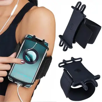 Каишка за мобилен телефон, минава каишка за ръка, силикон каишка за китката на 360 градуса въртяща се външна мобилна чанта, гривна за фитнес телефон