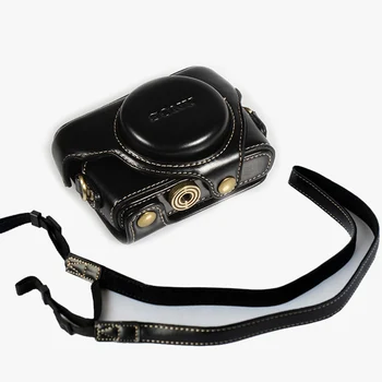 Калъф от Изкуствена кожа, чанта за камера Sony RX100II RX100III RX100IV RX100V RX100 M3 M4 M5 M6, Защитно покритие, калъф с каишка