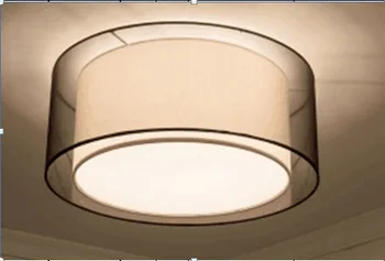 Китайски американски кънтри плат кръг на тавана лампа с трапезария и хол, спалня, кабинет led кръг на тавана лампа