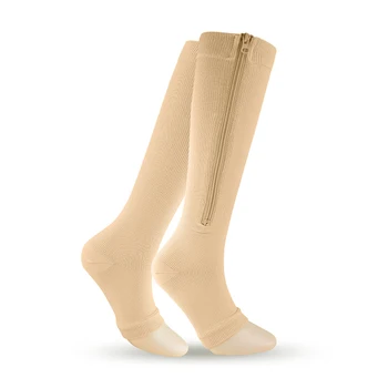 Компресия Чорапи от Разширени Вени Здравно Качество Разтеглив Напорни Чорапи с цип, за Защита на Кожата на Краката за Красота