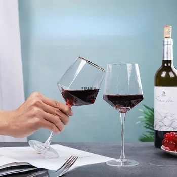 Креативни Стъклени Чаши За Вино Домашно Чеканный Чаша Чаша За Червено Вино Диамантена Чаша За Шампанско Чаши За Вино