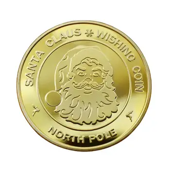 Метална Монета На Дядо Коледа С Пожелания Са Подбрани Позлатен Сувенирни Монети С Коледен Подарък Възпоменателна Монета За Деца