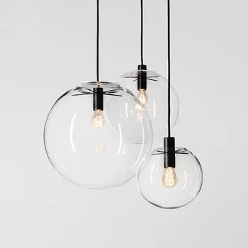 Модерните Стъклени Висящи Лампи Globe round hanglamp Топка LED E27 Висящи осветителни Тела За Хол с Кухненски лампа за вътрешно осветление