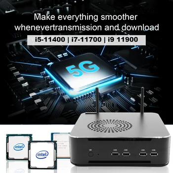Най-новият слот на компютъра е Intel Core i9 11900 i7 11700 i5 11400 Nuc Мини КОМПЮТЪР с две RAM MAX 64 GB, HDMI 4K Wn 11pro 64bit WiFi 6 BT5.1
