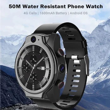 Най-продаваните 4G Умен часовник IP68 Водоустойчив Спортни GPS СИМ-карта 13MP + 8MP Камера, NFC Часовници за гмуркане с няколко циферблатами Android 10 Limited