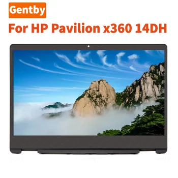 Нов За HP Pavilion x360 14-DH 14 DH 14-DH0706NZ Лаптоп FHD Сензорен екран Дигитайзер LCD дисплей в събирането на заместител Рамка