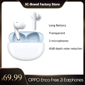Нови Слушалки OPPO ENCO Free 2и 2 i TWS Bluetooth 3 Микрофон с Шумопотискане ANC Настоящите Безжични слушалки 30 часа на автономна работа За Reno 7